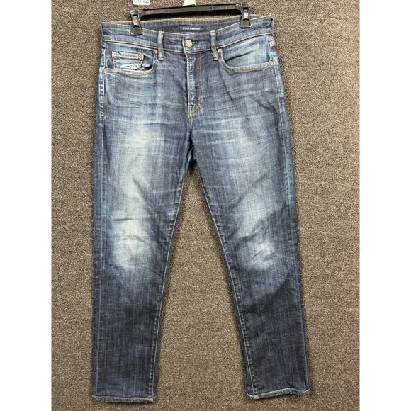 Lucky Brand Jeans 410 Athletic Straight Fit Mens W31 L32 Blue Mid Rise Stretch - Picture 1 of 10